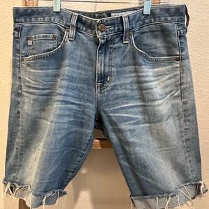 AG Adriano Goldschmid Boyfriend  Blue Denim Shorts